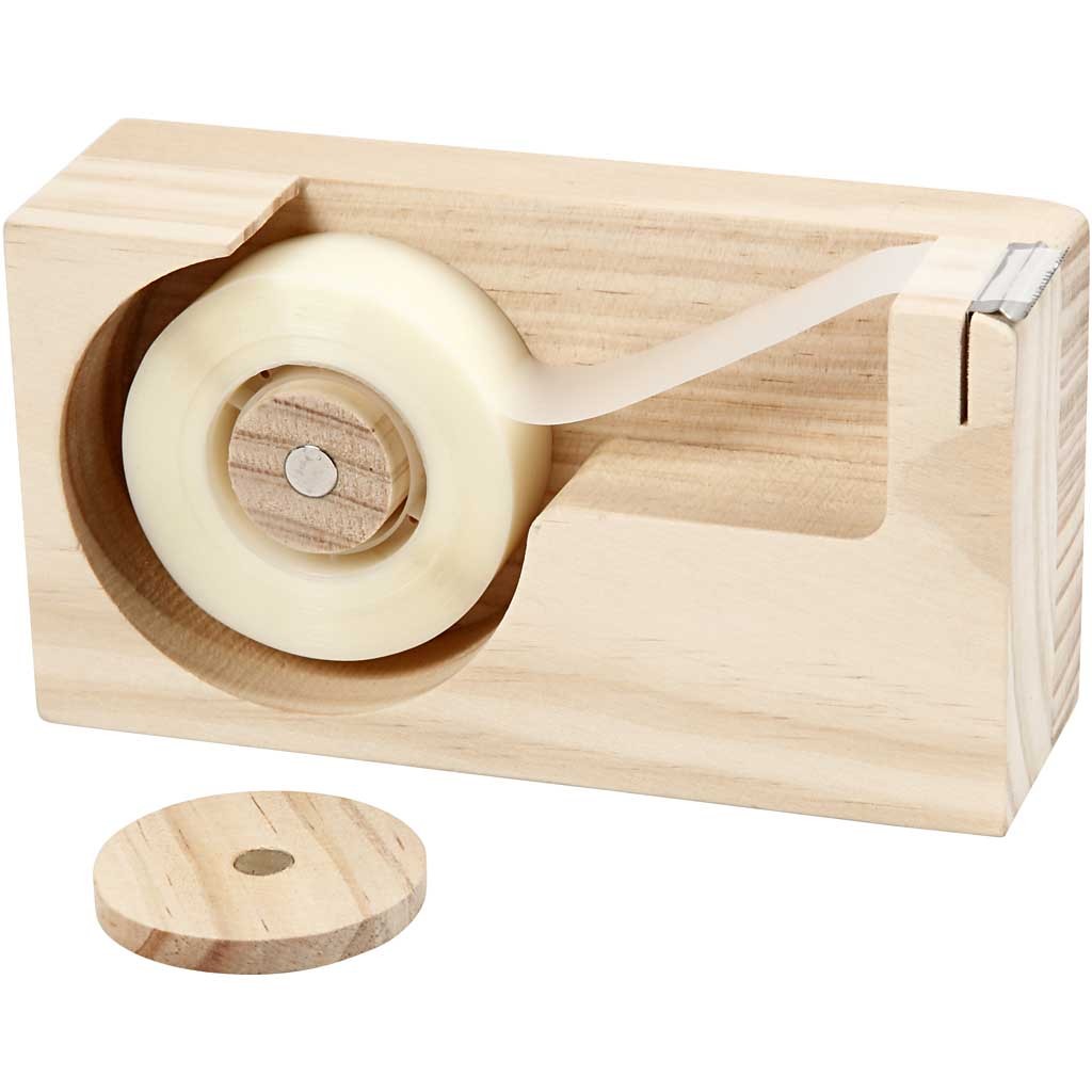 Wooden adhesive tape holder